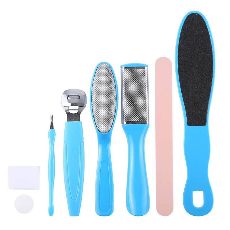 8 in 1 Dead Hard Skin Callus Remover Scraper Pedicure Rasp Tools Portable Cuticle Pusher Nail Foot C