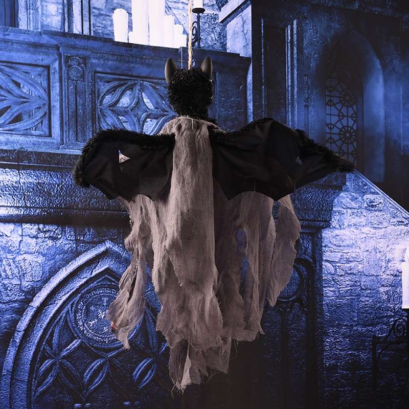 Flying Hanging Ghost Scary Sound and Moving for Halloween Decorations (Black)