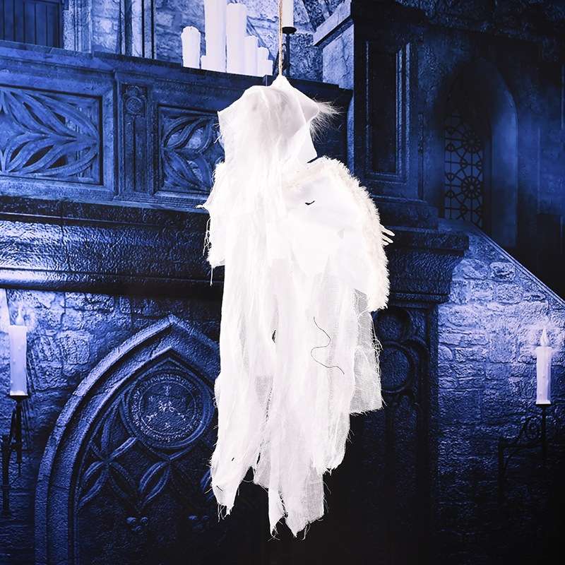 Flying Hanging Ghost Scary Sound and Moving for Halloween Decorations (Black)