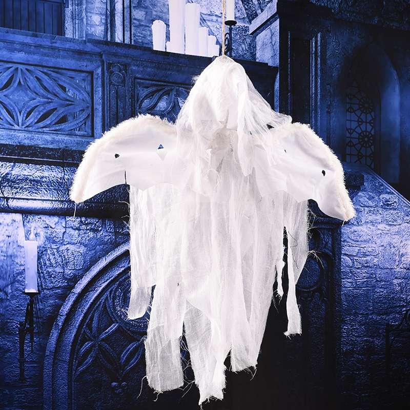 Flying Hanging Ghost Scary Sound and Moving for Halloween Decorations (Black)