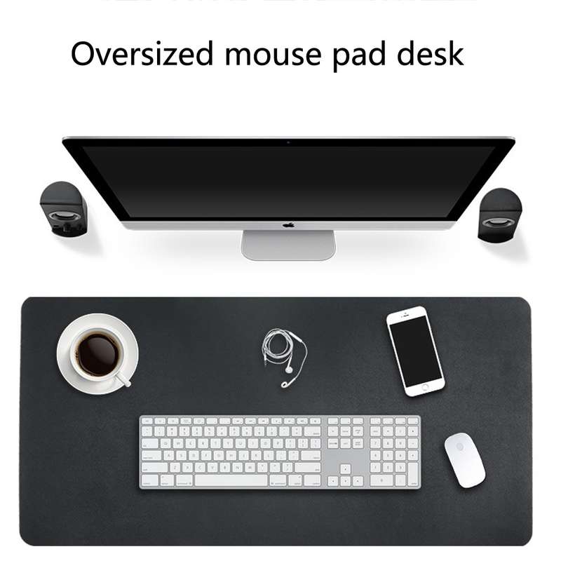 Multifunction Business Double Sided PU Leather Mouse Pad Keyboard Pad Table Mat Computer Desk Mat, S