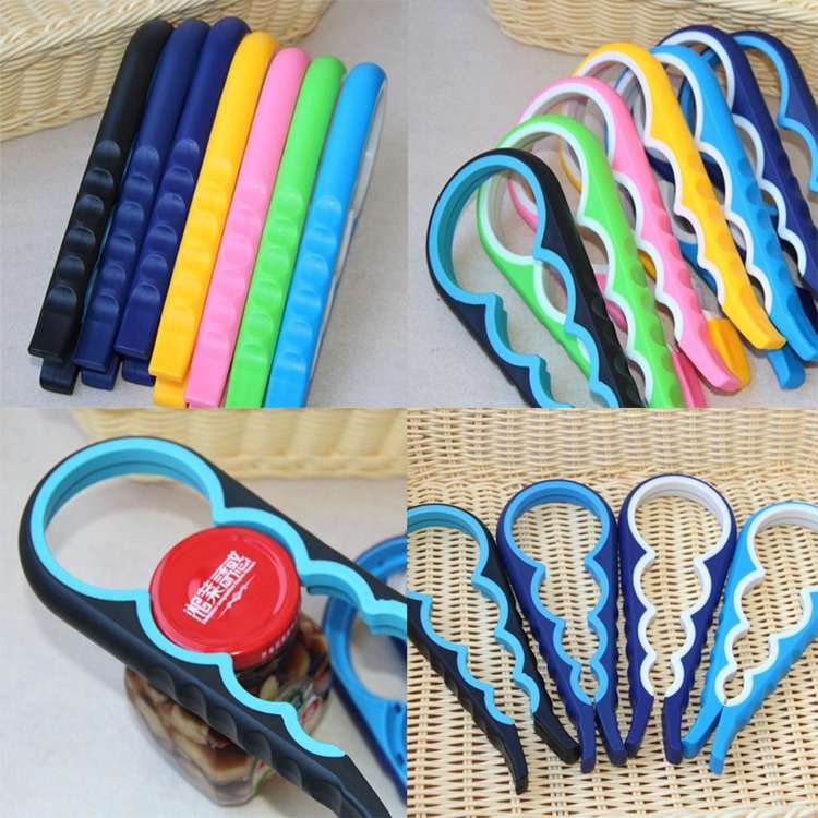 4 in 1 Multi-function Bottle Opener Home Safe Open Cans Anti-skid Cap Kitchen Tool, Random Color Del
