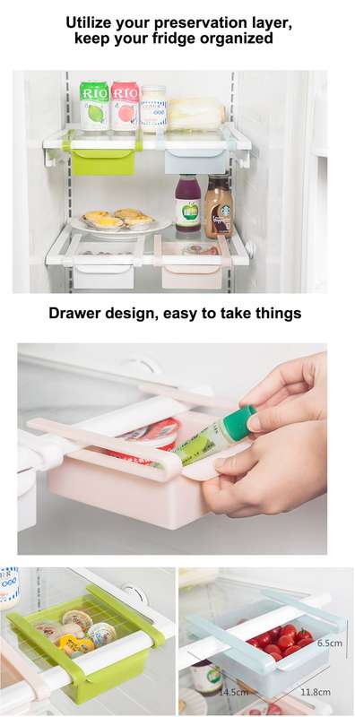 Drawer Style Fridge Preservation Layer Storage Rack (White)