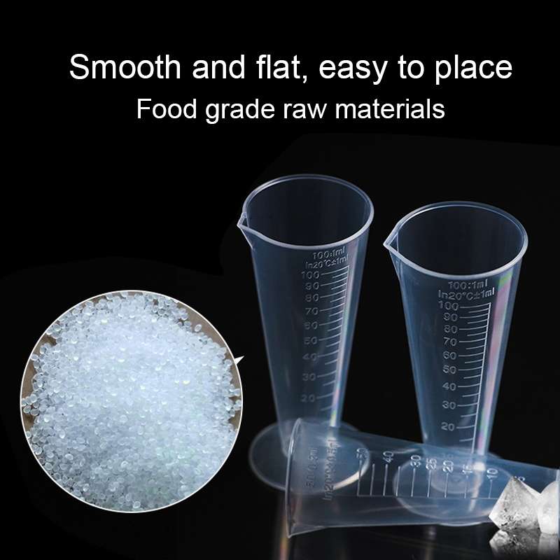 10 PCS 100ml Food Grade PP Plastic Flask Digital Cone Measuring Cup Cylinder Scale Measure Glass Lab