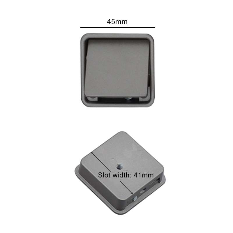 Simple Wardrobe Slotted Scrub Handle Concealed Recessed Drawer Invisible Handle, Single Hole (Grey)