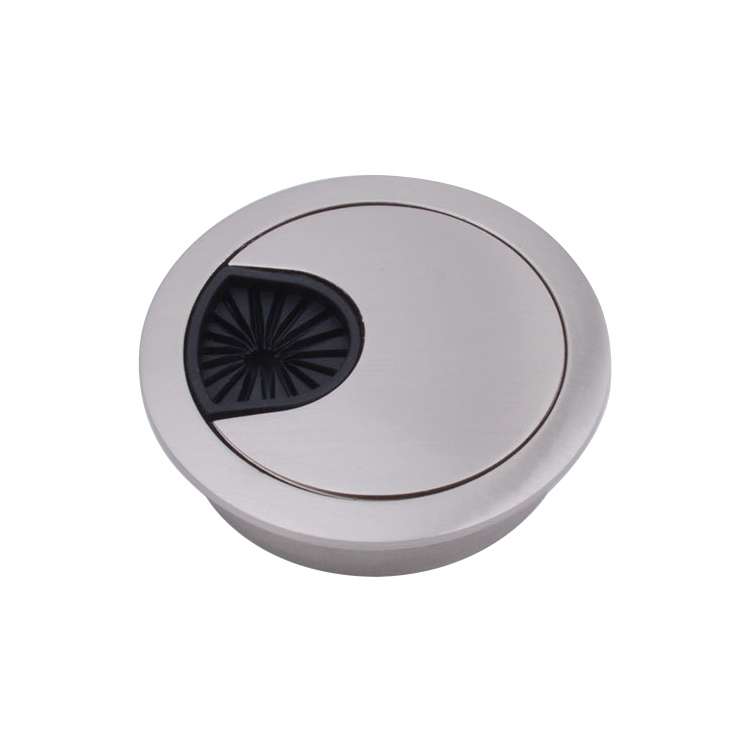 2 PCS Desk Computer Desktop Zinc Alloy Round Threading Box Hole Cover, Hole Diameter: 60mm (Matte Si