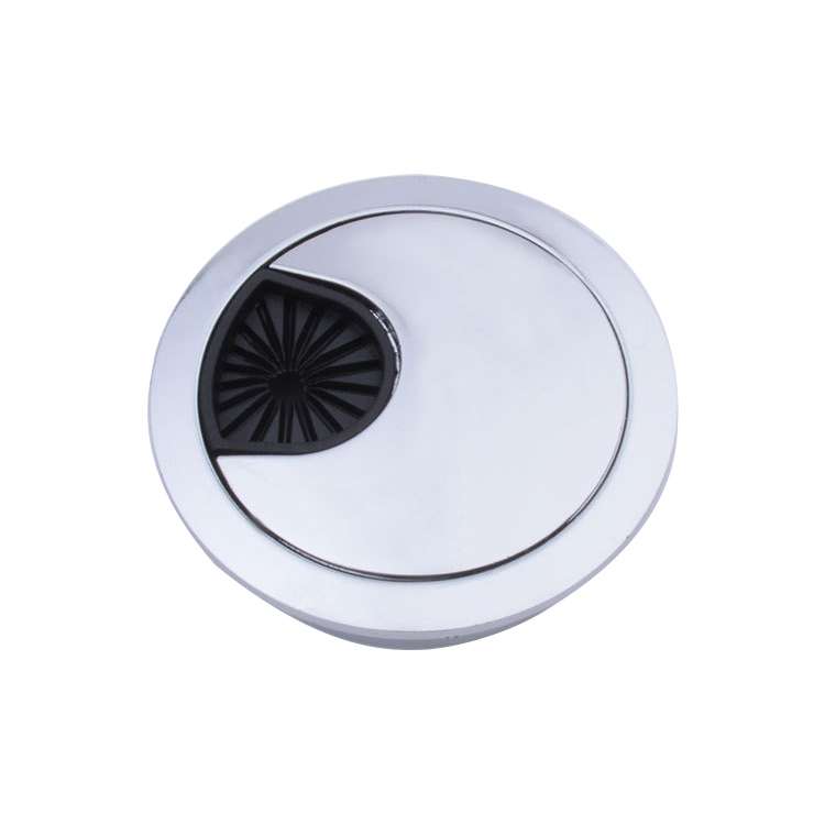2 PCS Desk Computer Desktop Zinc Alloy Round Threading Box Hole Cover, Hole Diameter: 60mm (Matte Si