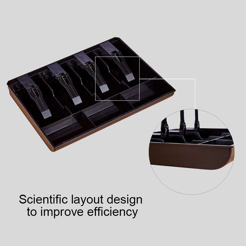 Durable Four-frame ABS Cash Coin Register Insert Tray Cashier Drawer Storage Cash Register Tray Box