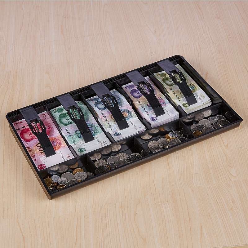 Durable Five-frame ABS Cash Coin Register Insert Cashier Drawer Storage Cash Register Tray Box Class