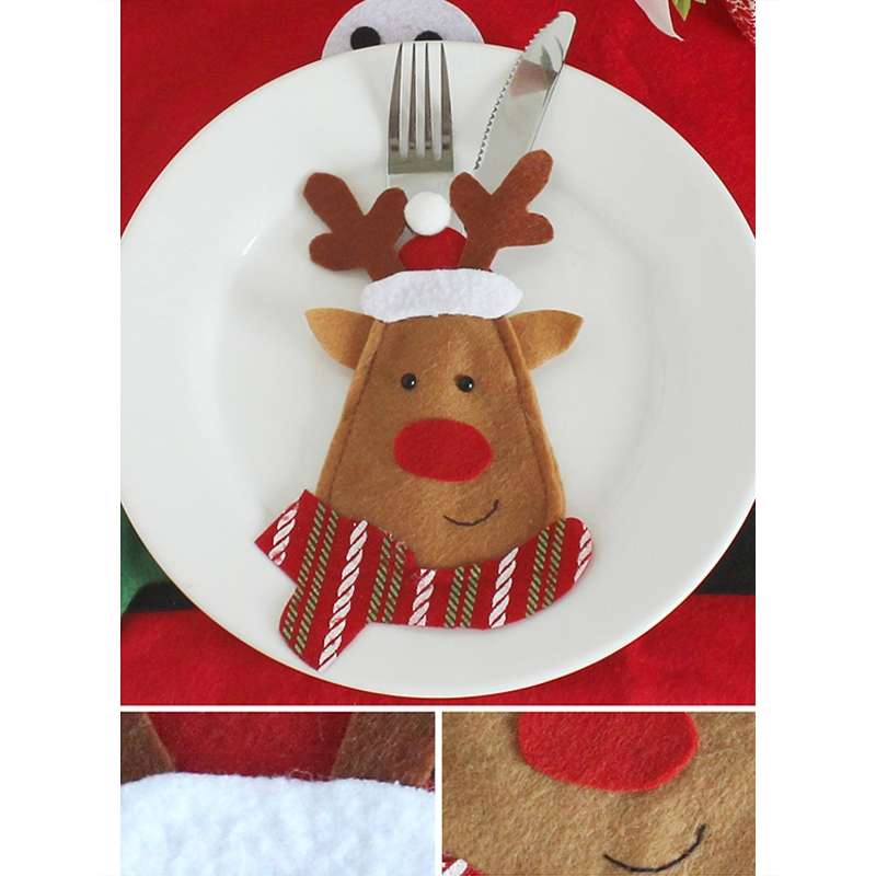 3 in 1 Christmas Decoration Cartoon Style Cutlery Holders