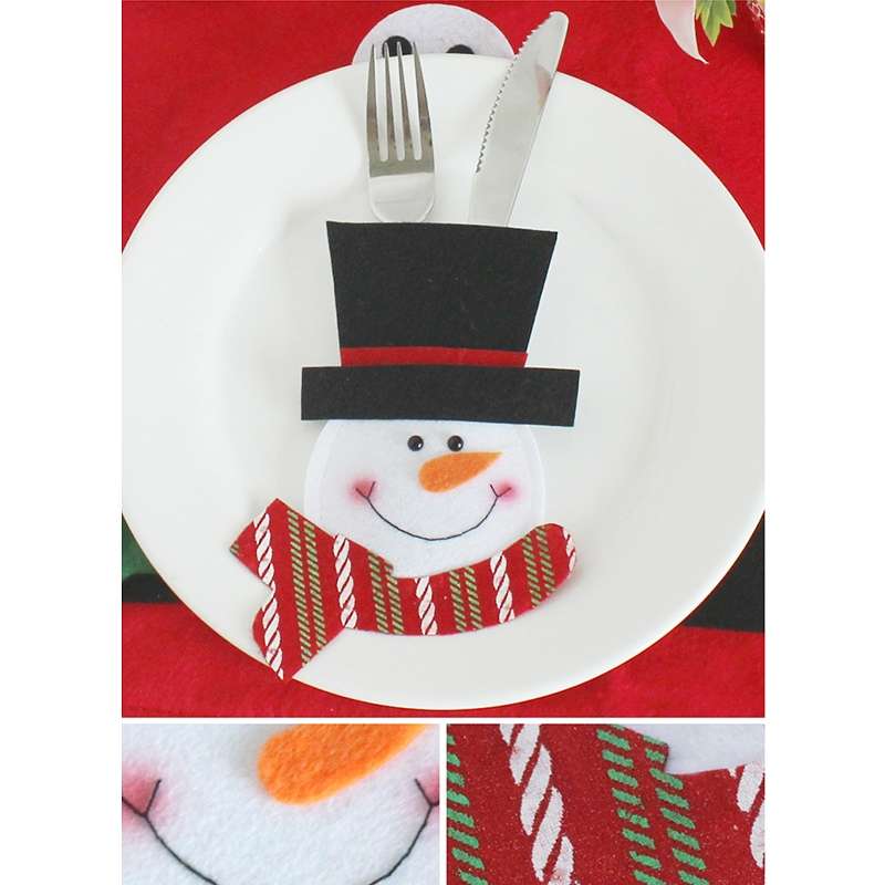 3 in 1 Christmas Decoration Cartoon Style Cutlery Holders