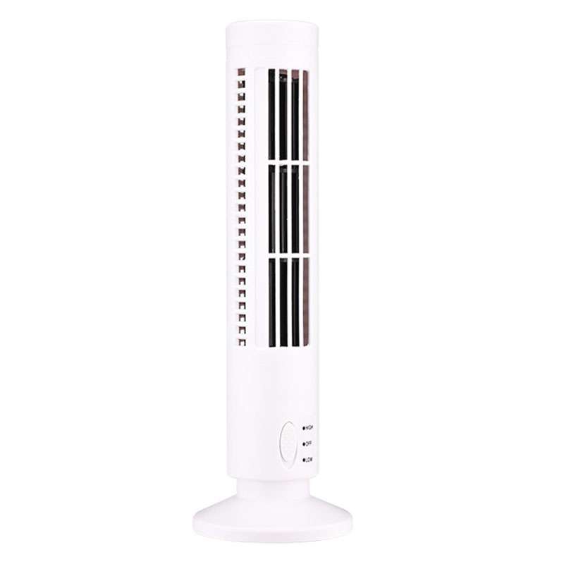 Tower Type USB Electric Fan Leafless Air-conditioning Fan(Black)
