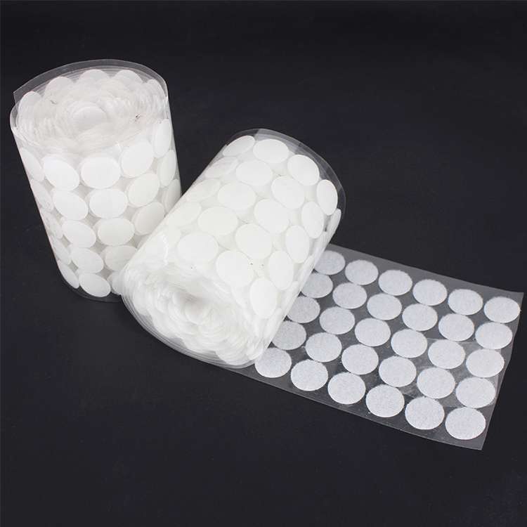1000 PCS 10mm Round Nylon Adhesive Hook and Loop Fastener(White)