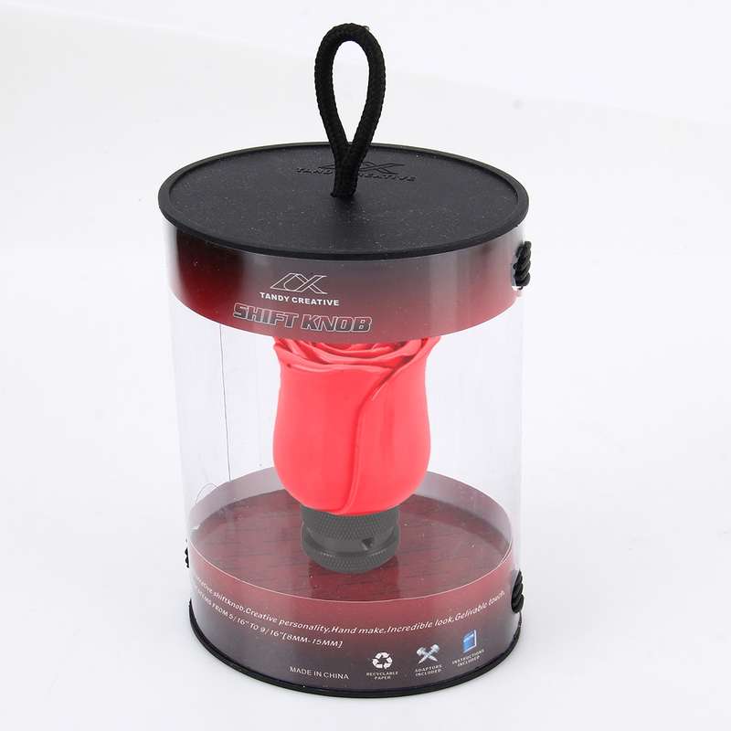 Rose Flower Shaped Universal Vehicle Car Manual Automatic Gear Shift Knob (Red)