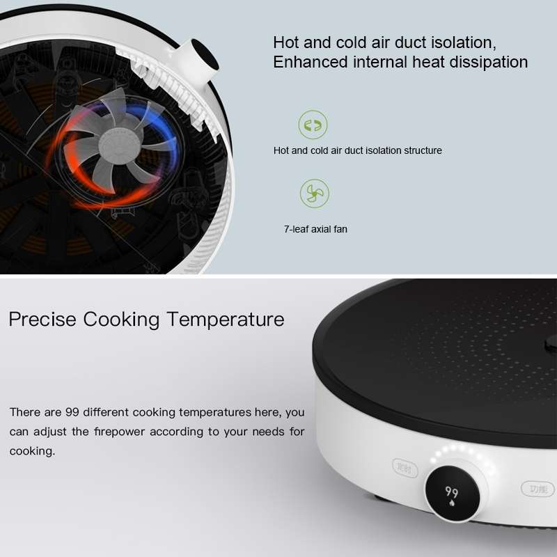 Original Xiaomi Mijia 2100W 9 Grades Youth Edition Smart Induction Cooker(Black White)