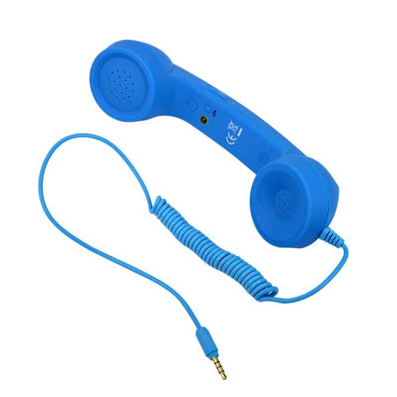 3.5mm Plug Mic Retro Telephone Anti-radiation Cell Phone Handset Receiver(Black)