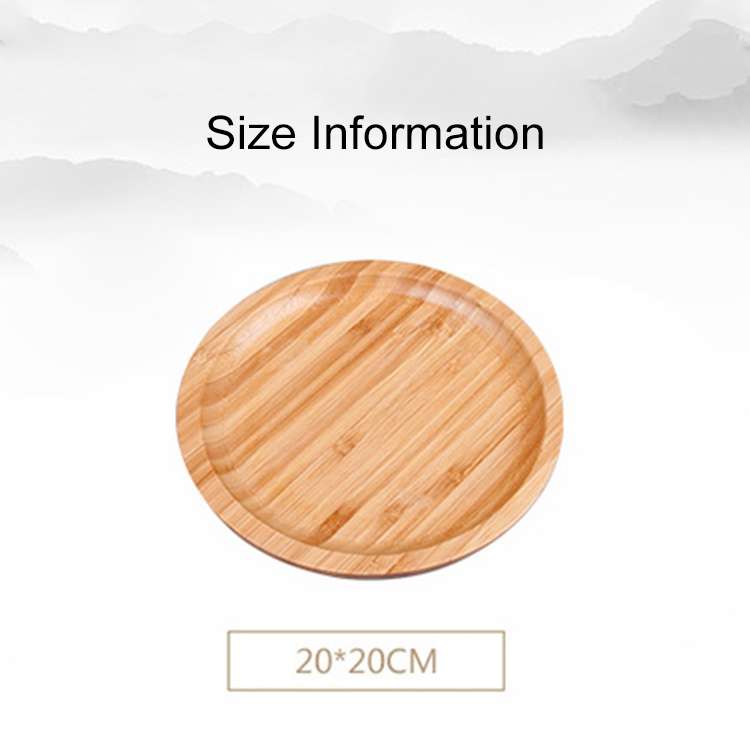 Household Creative Simple Round Bamboo Tea Tray Mini Tea Table, Diameter: 20cm