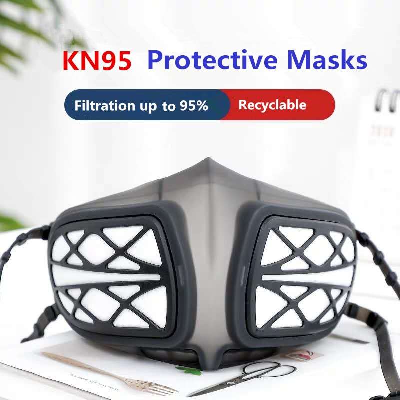 Silicone Protective Reusable PM2.5 KN95 Respirator Mask Replaceable Filter Antivirus Anti-fog Face M