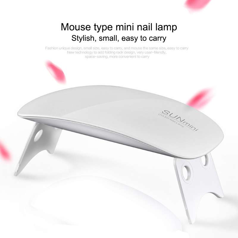 SUN mini 2 6W UV + LED USB Nail Lamp Fingernail Gel Curing Dryer(White)