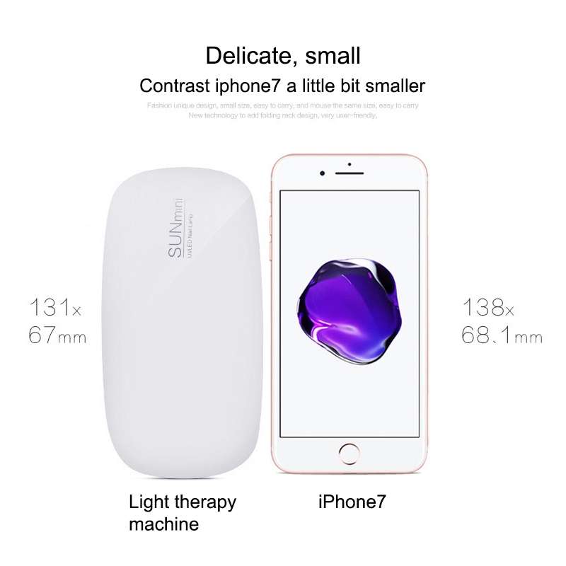 SUN mini 2 6W UV + LED USB Nail Lamp Fingernail Gel Curing Dryer(White)