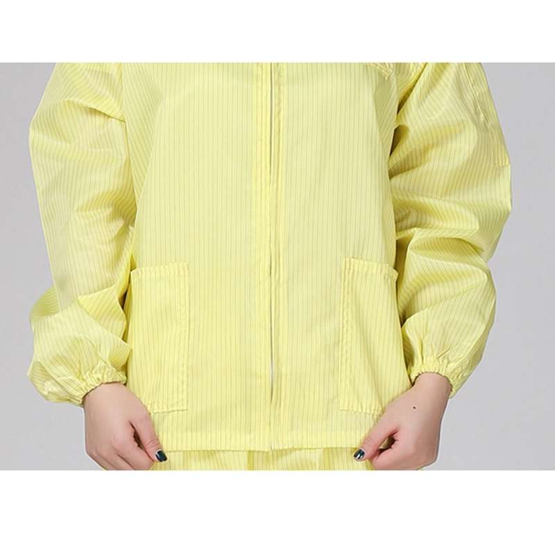 Antistatic Top Short Dust-free Jacket Lapel Overalls,Size:XXL(White)
