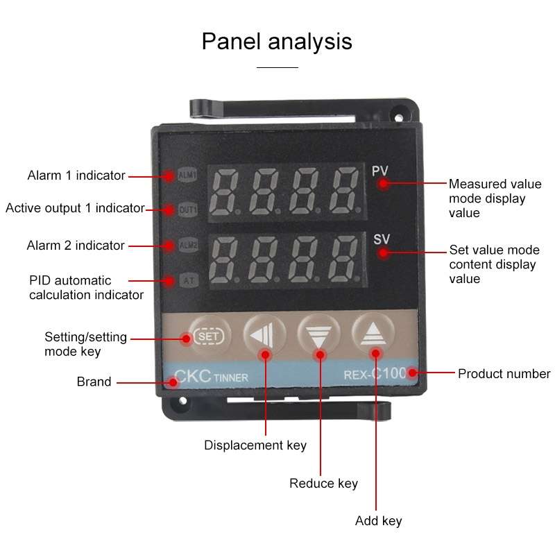 REX-C100 Thermostat + Thermocouple + SSR-80 DA Solid State Module Intelligent Temperature Control Ki