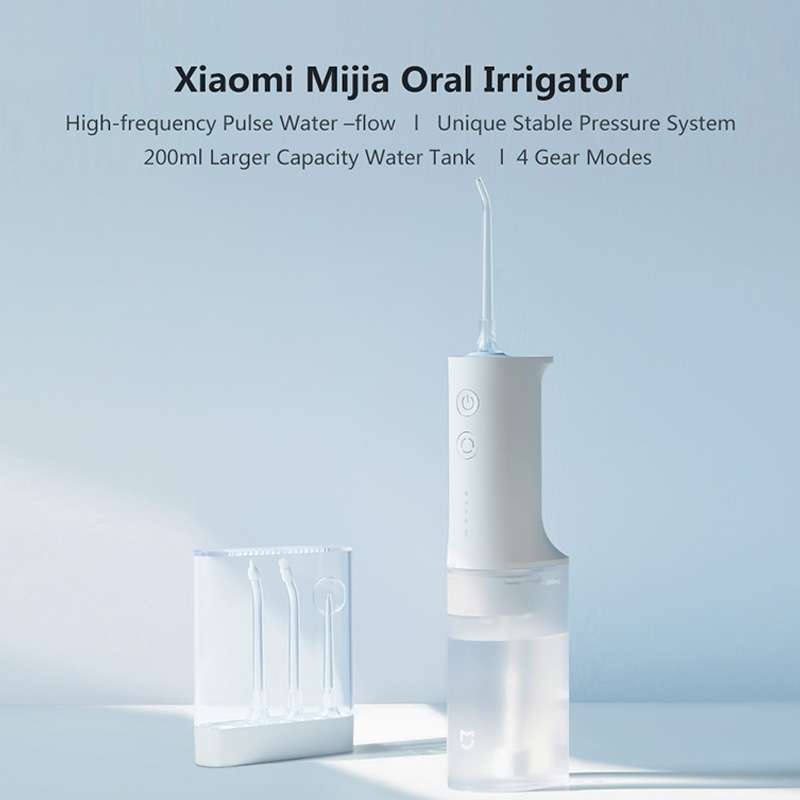 Original Xiaomi Mijia Water Flosser Teeth Cleaner IPX7 Waterproof Electric Oral Irrigator(White)