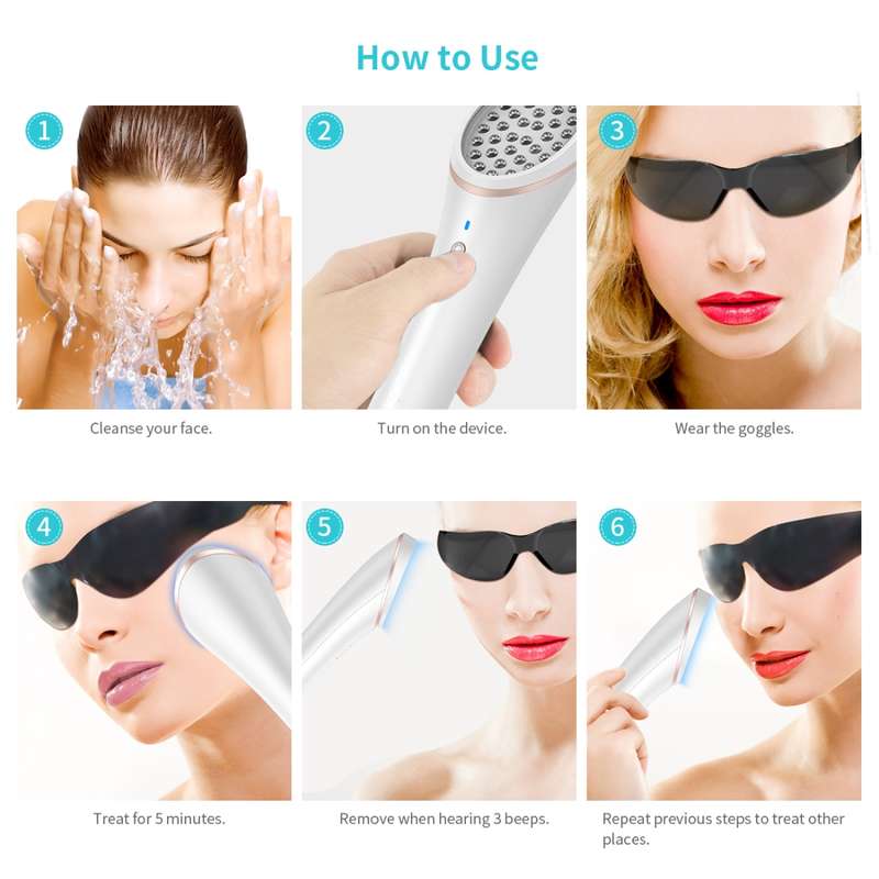 XPREEN XPRE052 Wireless Rechargeable Light Acne Treatment Device Home Acne Clearing Eraser with Blue
