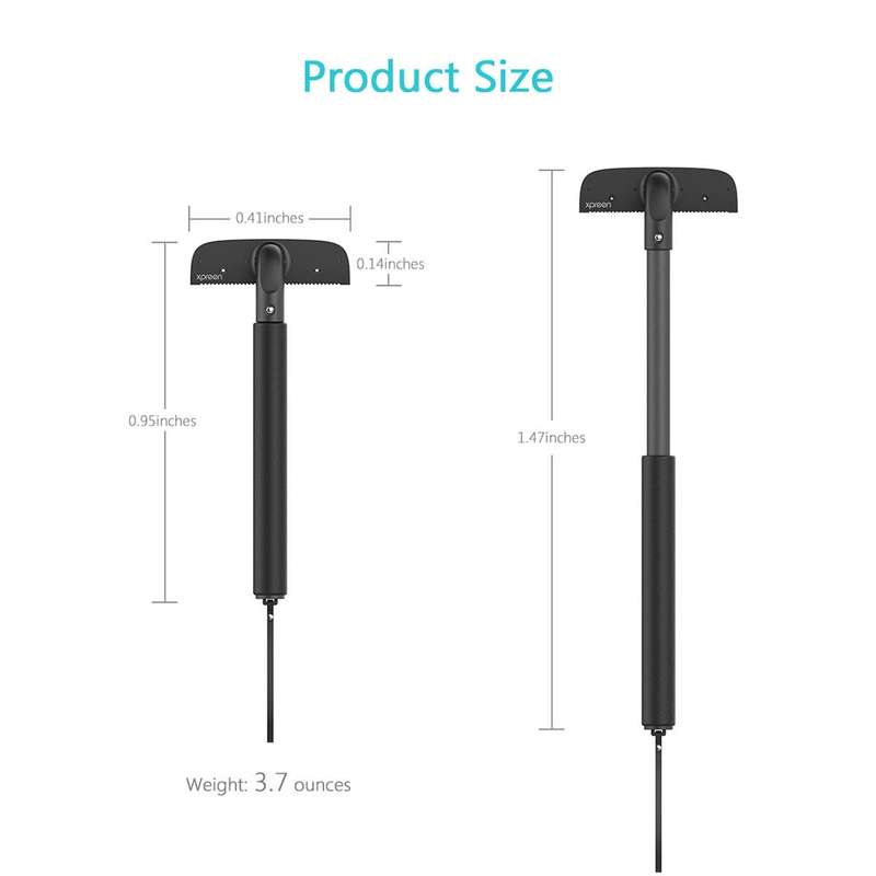 XPREEN XPRE034 Stretchable Handle Stainless Steel Blade Back Shaver Adjustable Back Razor with Lanya