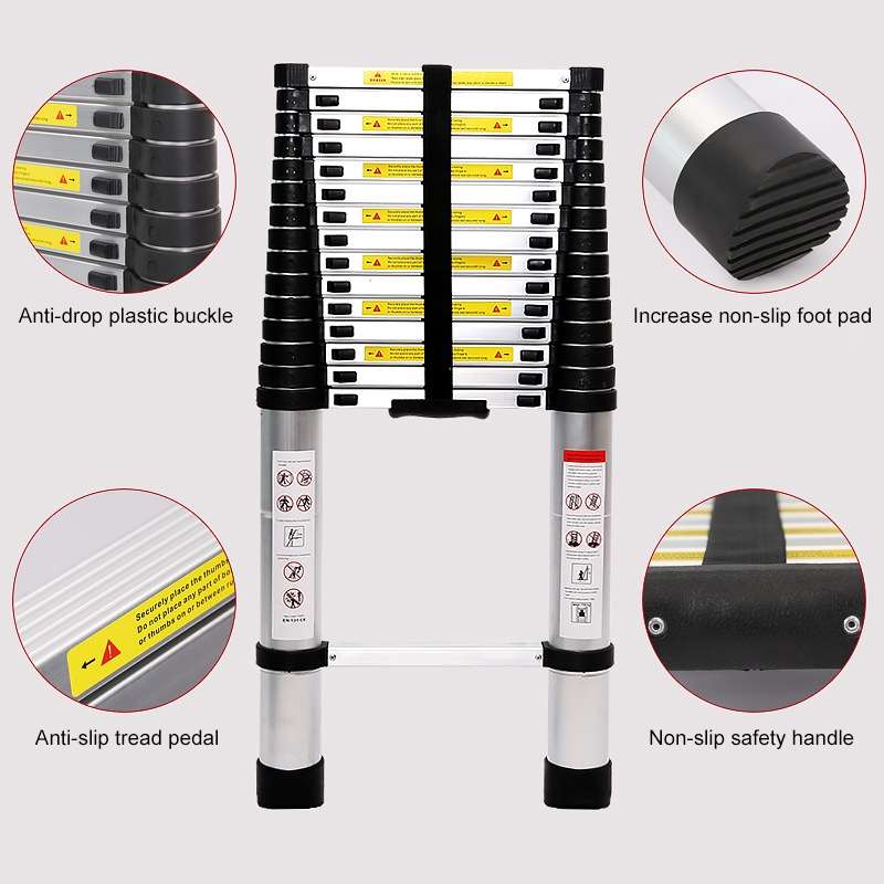 Multifunctional Thickened Aluminum Alloy Single-sided Telescopic Ladder, Size: 1.4m