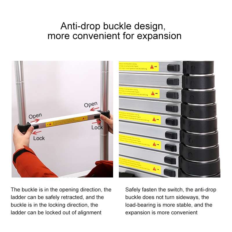 Multifunctional Thickened Aluminum Alloy Single-sided Telescopic Ladder, Size: 1.4m