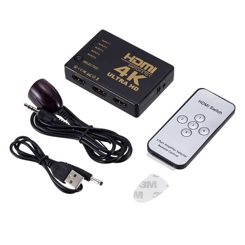 HDMI 1x2 Splitter with Audio Extractor, Support 5.1CH / 2CH, 4Kx2K, 3D