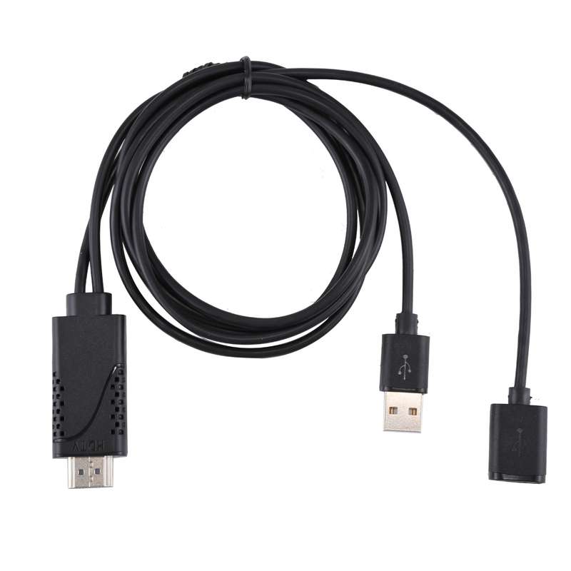 50cm HDMI Female + HDMI Male to USB 2.0 Male Connector Adapter Cable