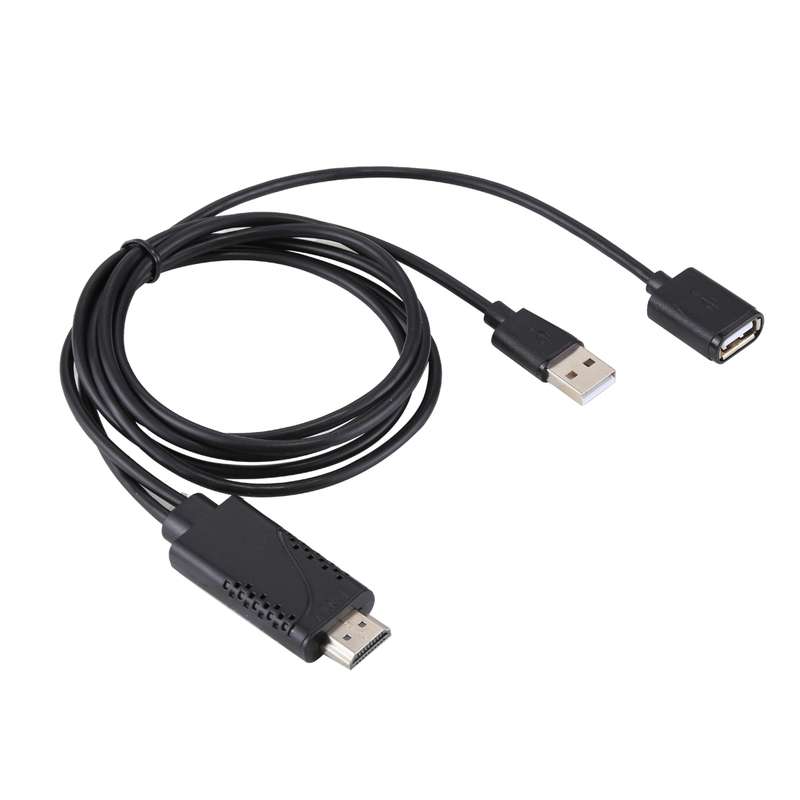 1080P USB 2.0 Male + USB 2.0 Female to HDMI HDTV AV Adapter Cable for iPhone / iPad, Android Smartph