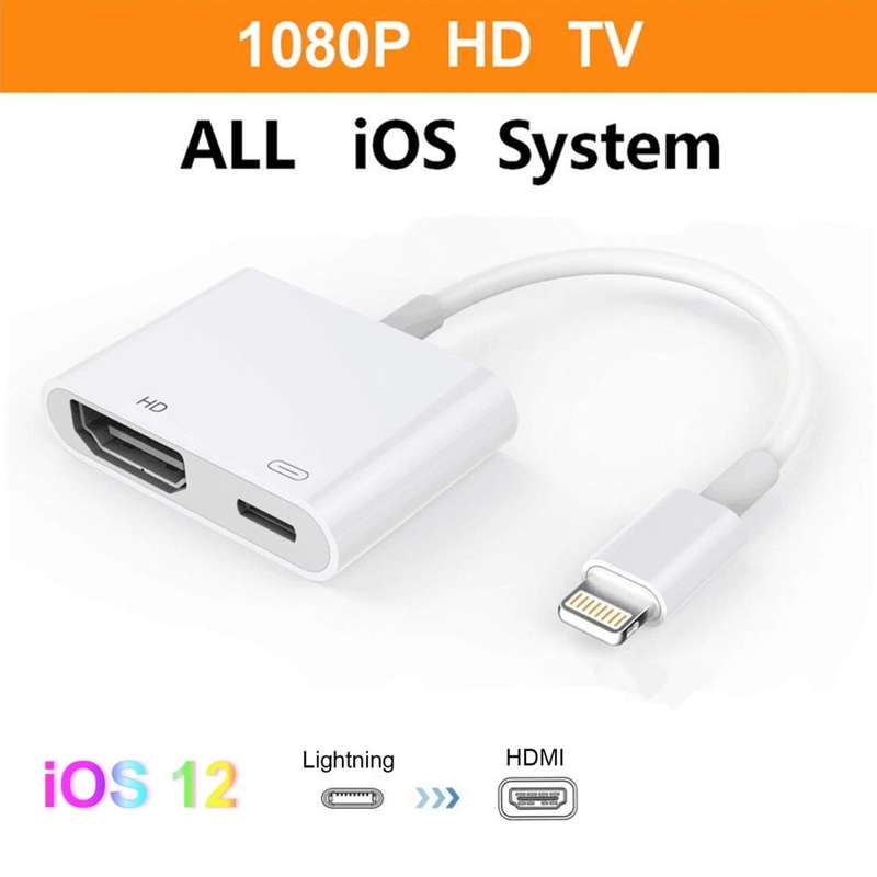 E-Gin-LTH-002 8 Pin Digital AV to HDMI Adapter + USB Charging Port for VGA 1080P HD TV Display Scree
