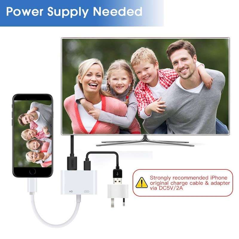 E-Gin-LTH-002 8 Pin Digital AV to HDMI Adapter + USB Charging Port for VGA 1080P HD TV Display Scree