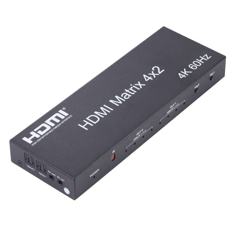 HDMI 4x2 Matrix Switcher / Splitter with Remote Controller, Support ARC / MHL / 4Kx2K / 3D, 4 Ports