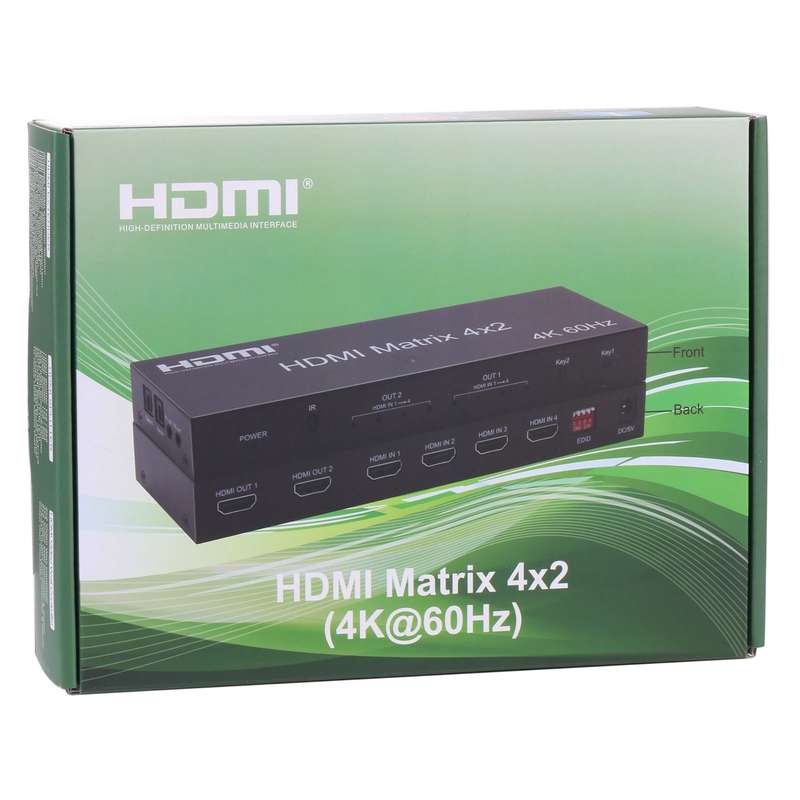 HDMI 4x2 Matrix Switcher / Splitter with Remote Controller, Support ARC / MHL / 4Kx2K / 3D, 4 Ports