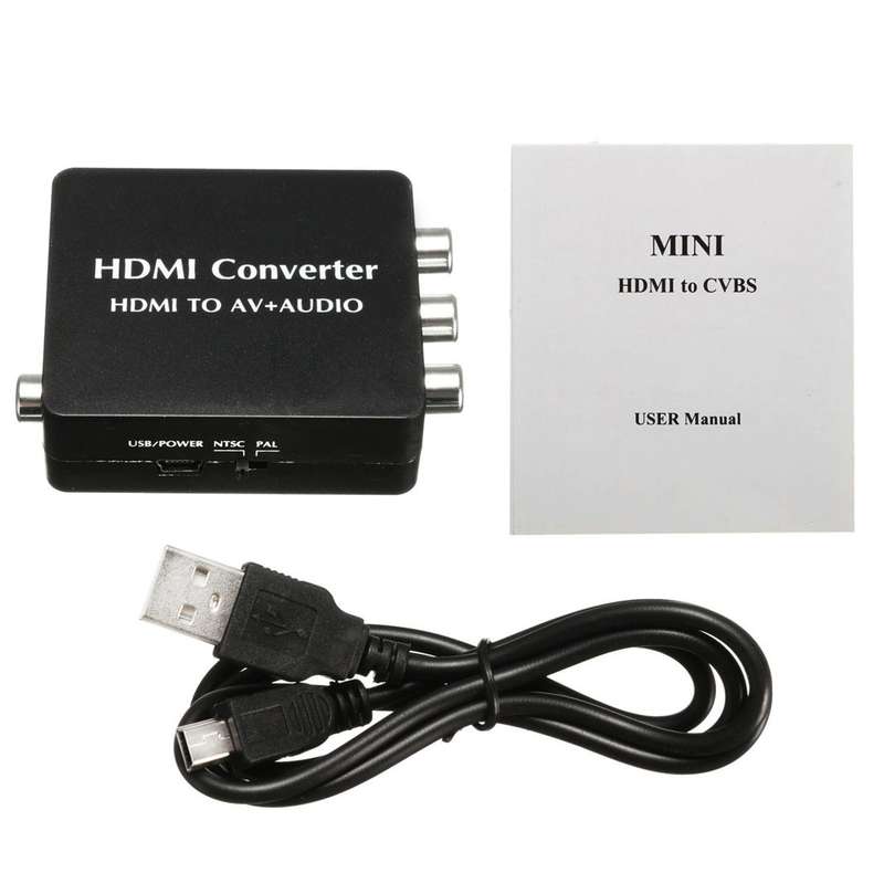 HDMI to AV Audio Converter Support SPDIF Coaxial Audio NTSC PAL Composite Video HDMI to 3RCA Adapter