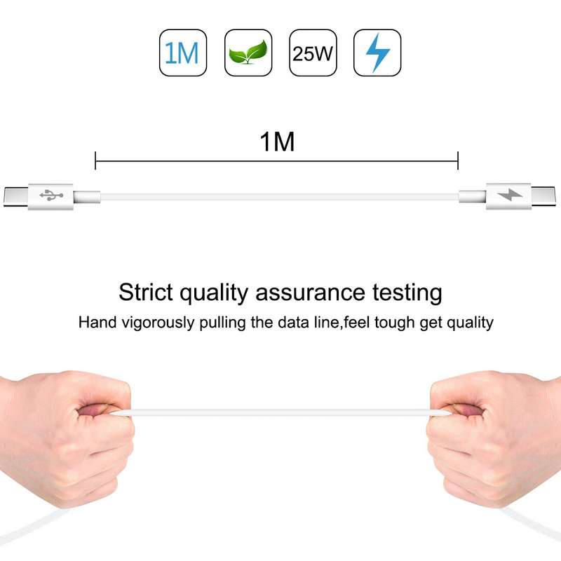 HAWEEL 25W 3A Type-C / USB-C to Type-C / USB-C PD Fast Charging Data Cable, Length: 1m