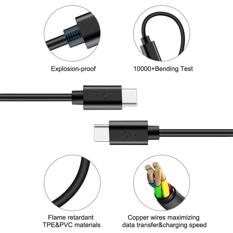HAWEEL 1m 25W 3A Type-C / USB-C to Type-C / USB-C Fast Charging Data Cable with OTG