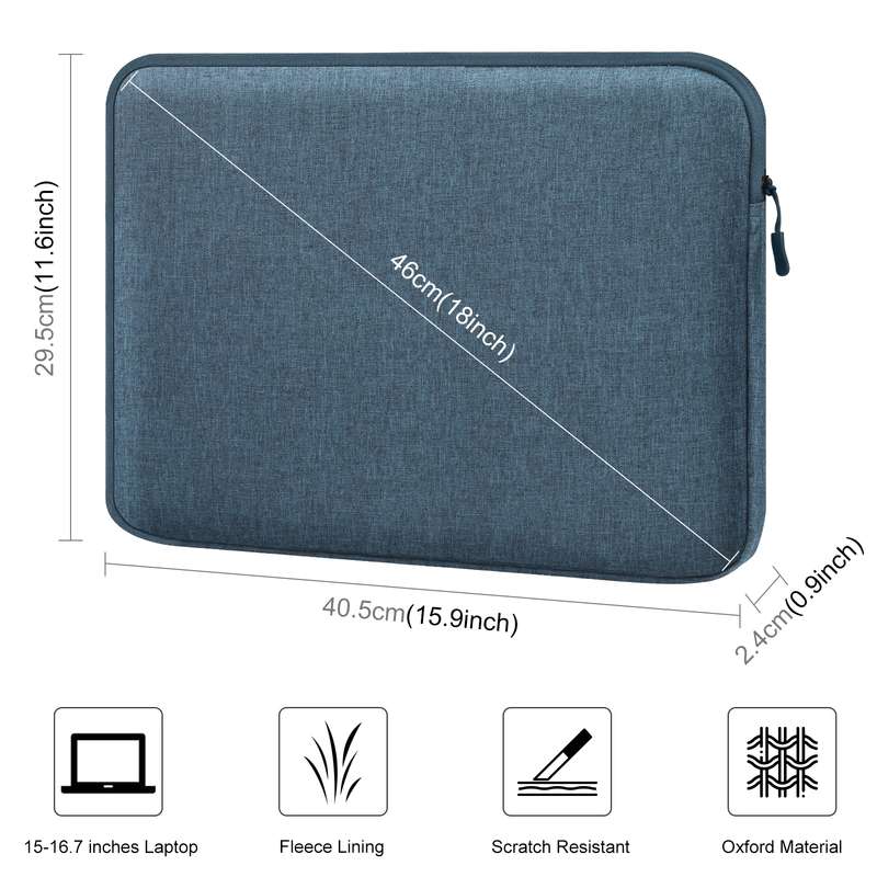 HAWEEL 16 inch Laptop Sleeve Case Zipper Briefcase Bag for 15-16.7 inch Laptop(Grey)
