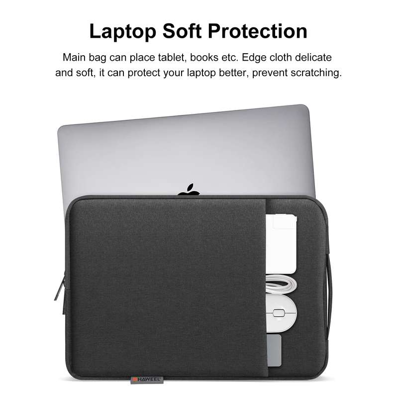 HAWEEL Laptop Sleeve Case Zipper Briefcase Bag with Handle for 12.5-13.5 inch Laptop (Black)