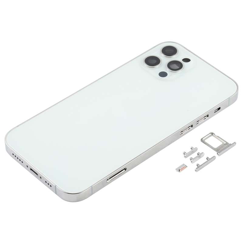 Back Housing Cover with SIM Card Tray & Side Keys & Camera Lens for iPhone 12 Pro(Black)