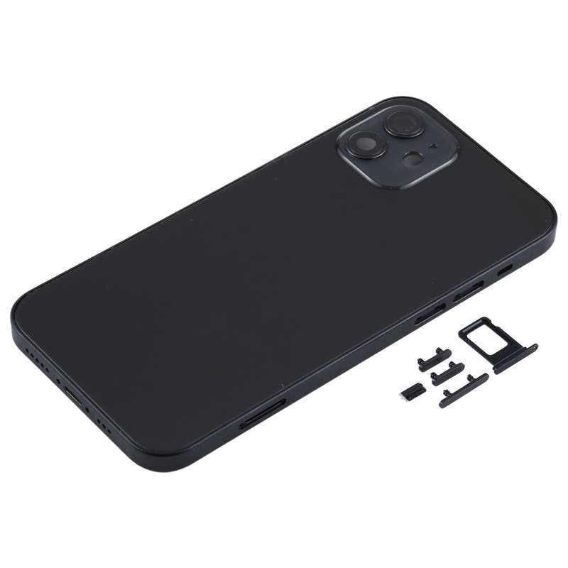 Back Housing Cover with SIM Card Tray & Side Keys & Camera Lens for iPhone 12(White)