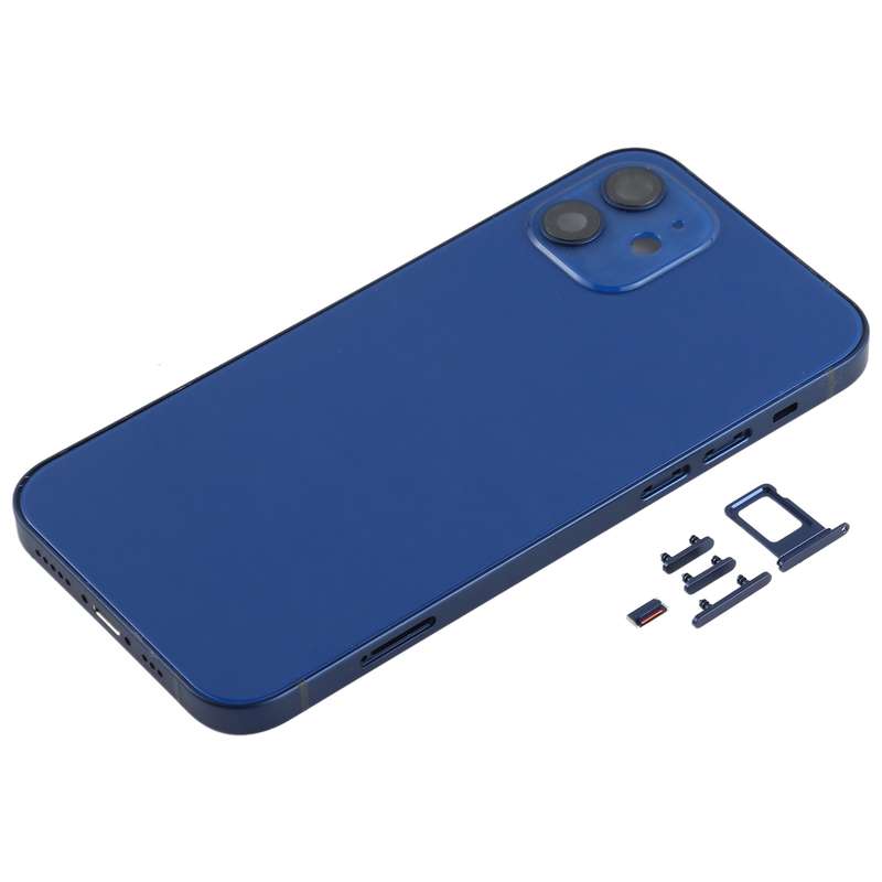 Back Housing Cover with SIM Card Tray & Side Keys & Camera Lens for iPhone 12(White)