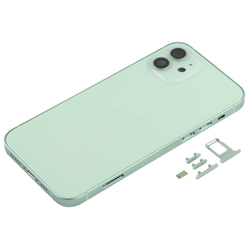 Back Housing Cover with SIM Card Tray & Side Keys & Camera Lens for iPhone 12(White)