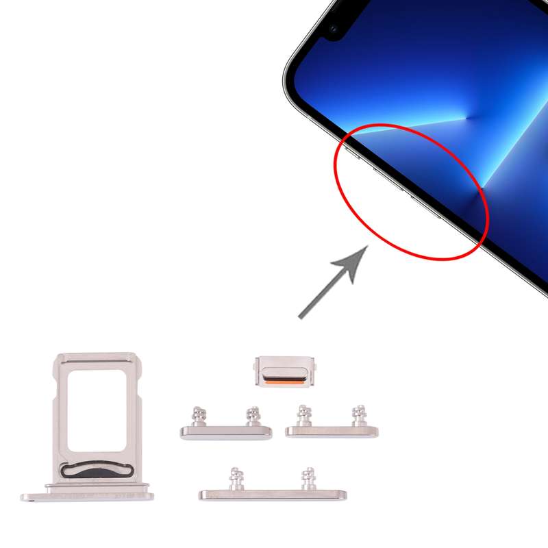 SIM Card Tray + SIM Card Tray + Side Keys for iPhone 13 Pro(Graphite)
