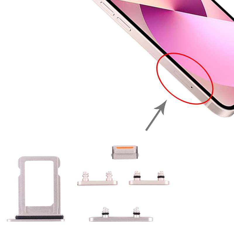 SIM Card Tray + Side Keys for iPhone 13 Mini(Midnight)