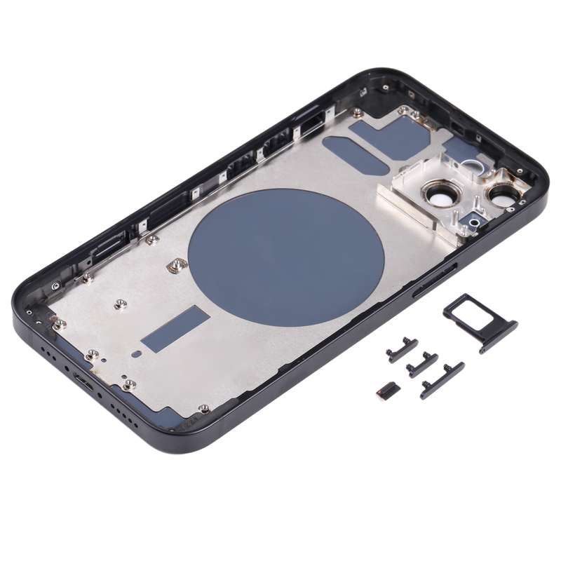 Back Housing Cover with SIM Card Tray & Side Keys & Camera Lens for iPhone 13(Black)